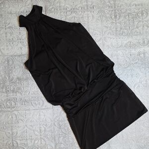 Elegant Black Sleeveless Mini Dress